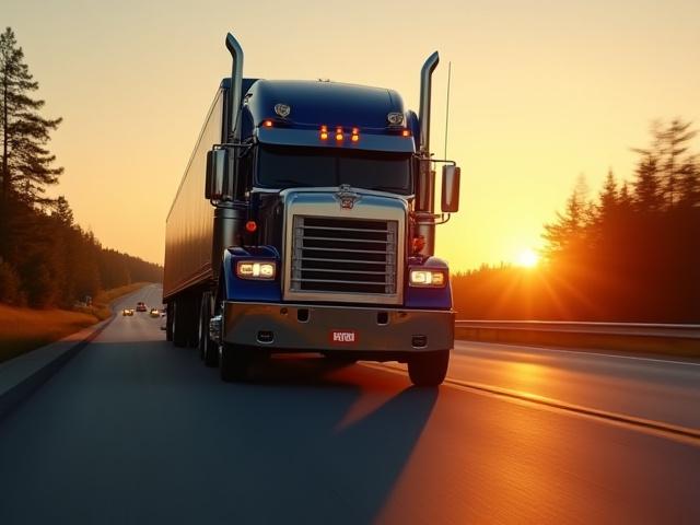 Greg Freight Hauling truck in motion illustrating backhaul efficiency